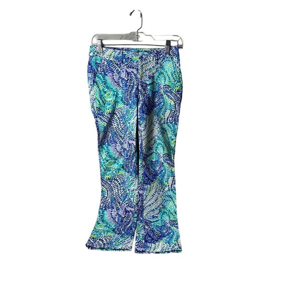 Lilly Pulitzer Columbo Blue Green Purple Pants Ladies Size 00 - Picture 1 of 6